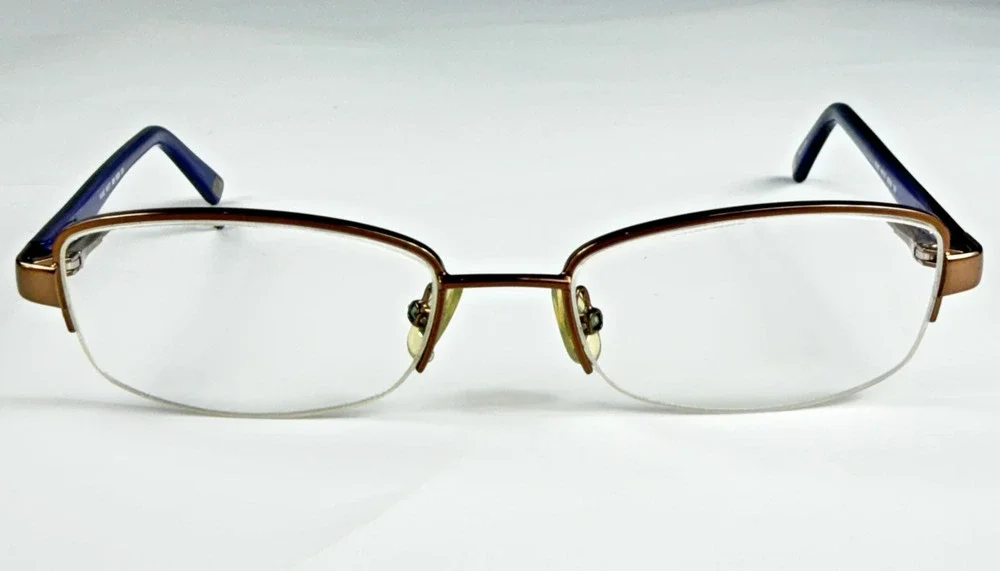 Nine West 409 0EQ6 Brown Womens Half Rim Rect 50-17-130 Eyeglasses FRAMES ONLY